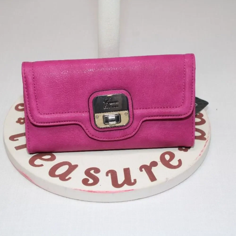 Guess Tulip Pink Tri Fold Women's Envelope Style Wallet New with Tags